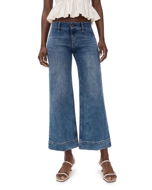 Alice + Olivia Blue Slay Clean Wide Leg Ankle Jeans