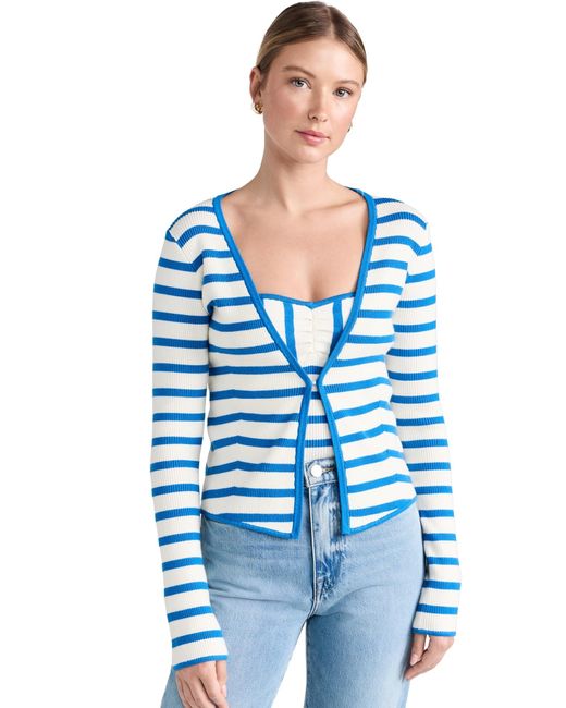 FAVORITE DAUGHTER Blue Sim Knitted Cardigan 96370 French Bue