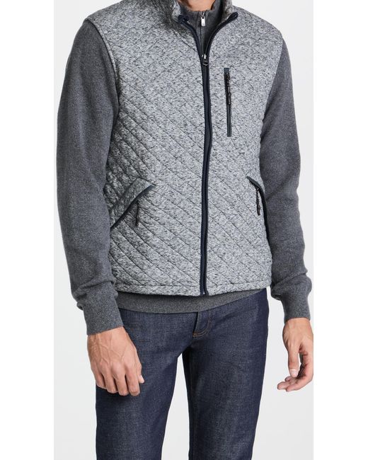Faherty Epic Quilted Fleece Vest in Gray - Lyst