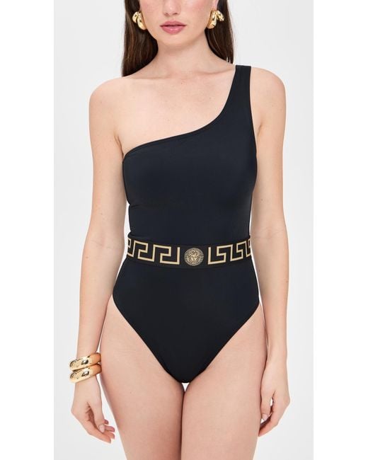 Versace Black Greca Swimsuit