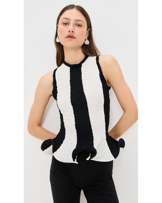 MSGM Black Stripe Sleeveless Top