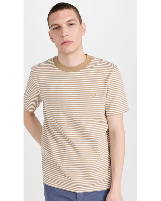 Fred Perry Natural Fine Tripe Heavy Weight Tee Nw Wht/ Wr Tn X for men