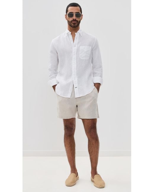 Gitman Brothers Vintage White Linen Shirt for men