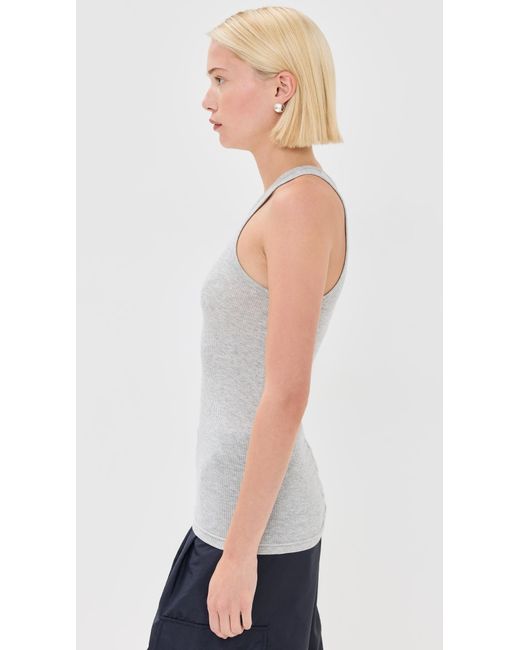 Tibi White Circular Fine Rib T Tank