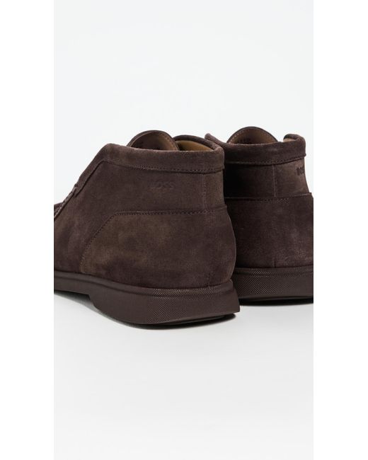 Boss Brown Sienne Suede Desert Boots for men