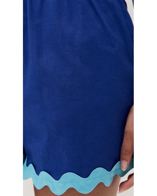 English Factory Blue Scallop Detailed Shorts