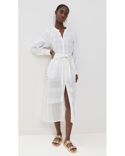 Lemlem White Makeda Button Up Dress