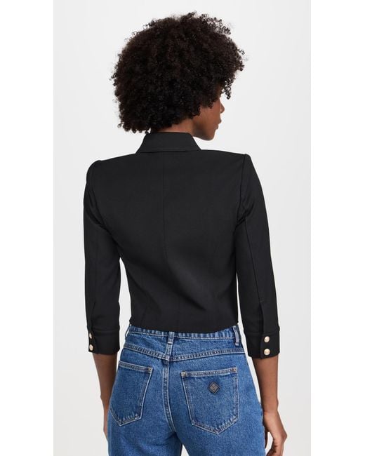 L'Agence Black Kumi Croppd Fitted Jacket