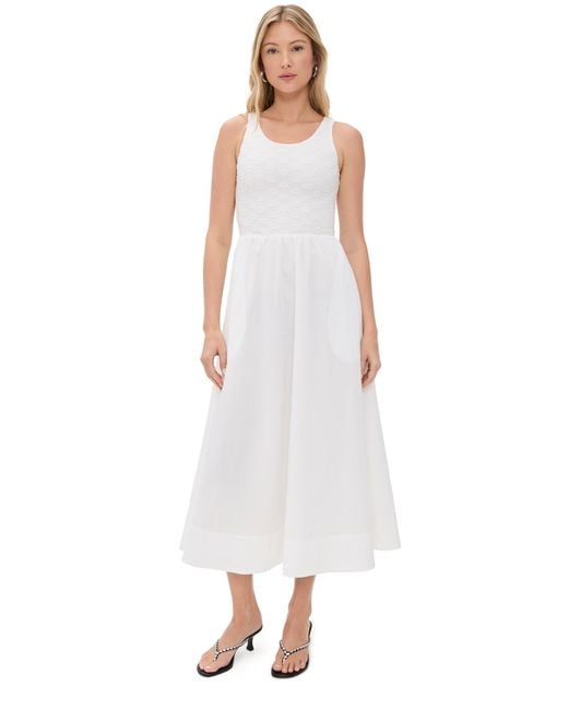 Bardot White Bryony Lace Poplin Midi Dress