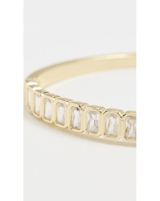 By Adina Eden Metallic Colored Baguette Cubic Zirconia Bezel Tennis Bangle
