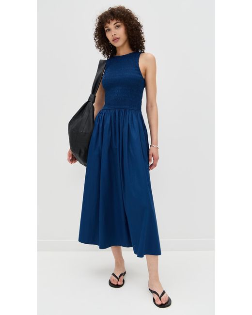 Madewell The Melody Scoopback Smocked Midi Dress in Blue | Lyst Madewell The Melody Scoopback Smocked Midi Dress in Blue | Lyst
