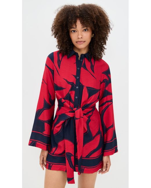 Seven Wonders Red Arlette Sleeved Mini Dress