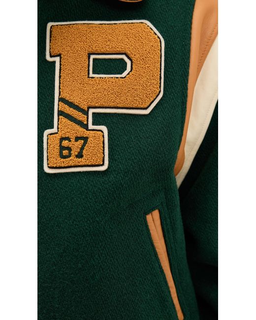 Polo Ralph Lauren Green Wool Varsity Jacket