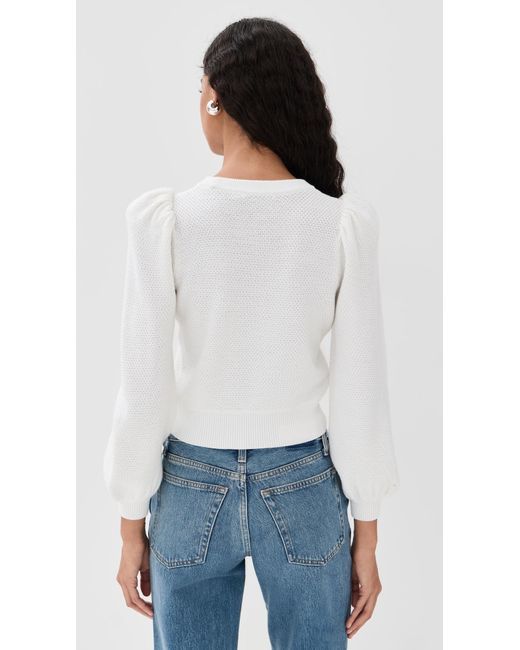 Alice + Olivia White Doris Pullover Sweater
