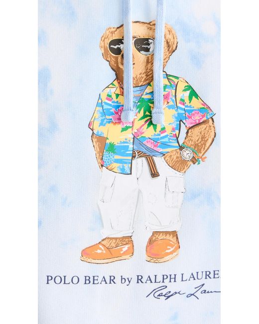 Polo Ralph Lauren White Poo Raph Auren Bear Weathirt Bue for men
