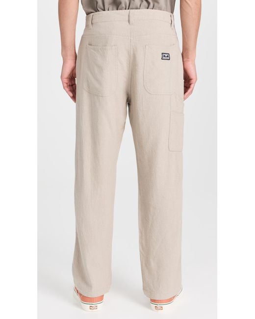 Obey Natural Hardwork Linen Carpenter Pants for men