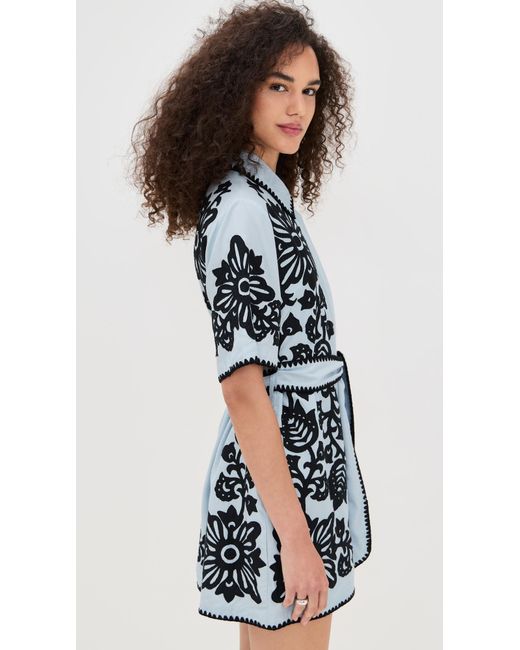 Sea Black Liliana Applique Mini Shirt Dress