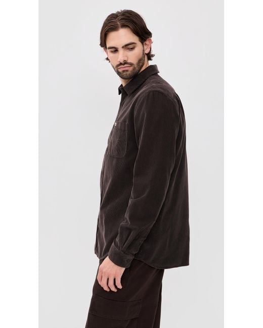Lacoste Black Corduroy Button Down Shirt for men