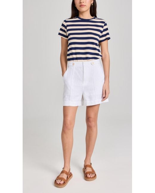 Madewell White Refined Linen Clean Tab Shorts