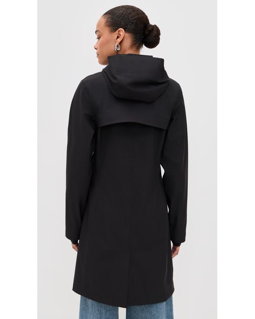 Rains Black Suva Hardshell Long Jacket