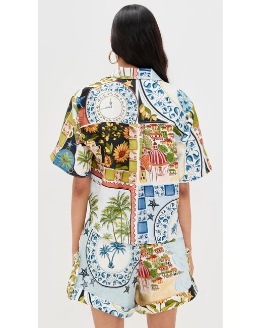 Farm Rio Multicolor Printed Button Down Top