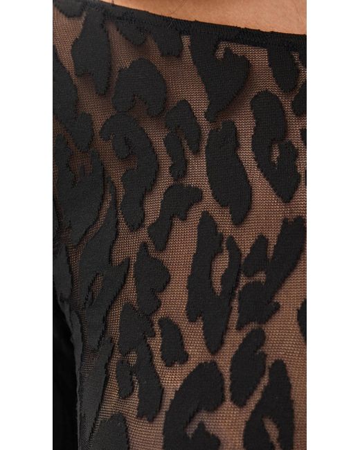 Wolford Black Leo String Thong Bodysuit