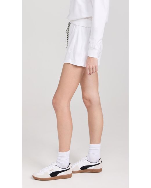 Monrow White Supima Fleece Athletic Shorts