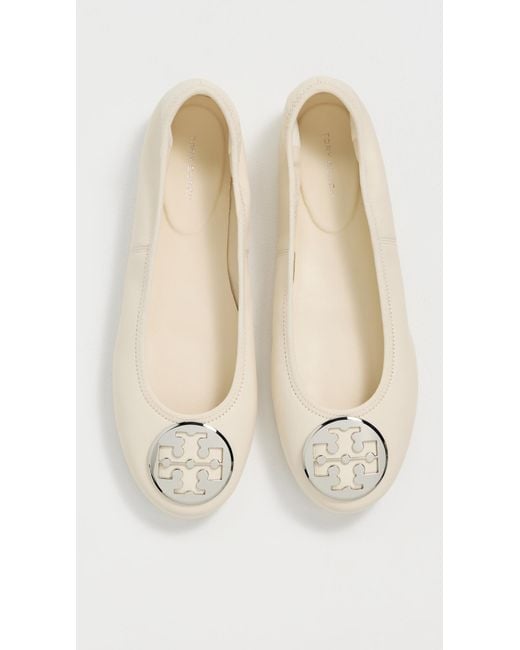 Tory Burch White Reva Ballet Flats