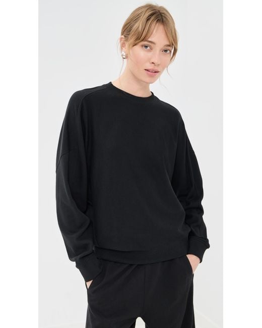 Tibi Black Lightweight Crewneck Sweatshirt