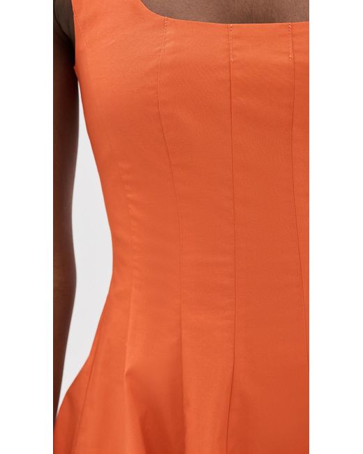 Staud Orange Mini Wells Dress