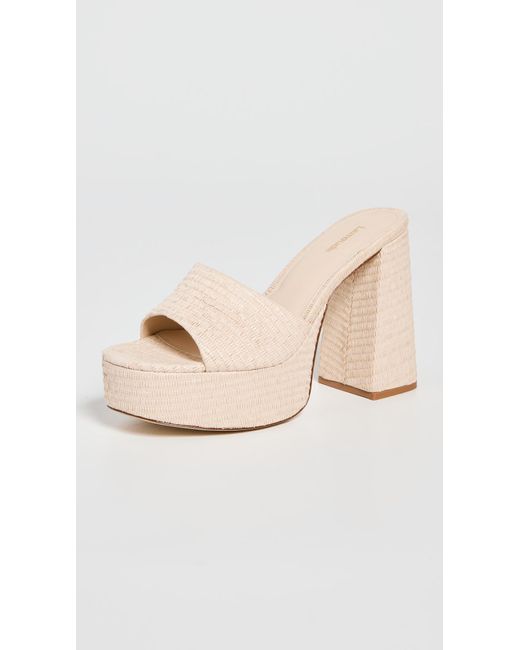 Larroude Dolly Mules in Natural | Lyst