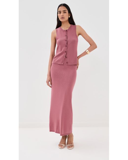 SABLYN Red Mia Button Through Tank