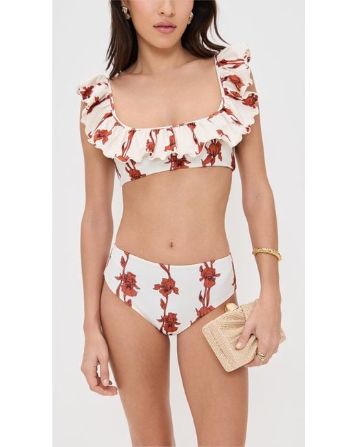 LaDoubleJ Multicolor Ruffle Bikini Top