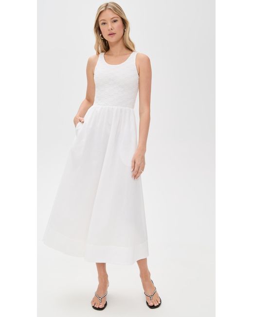 Bardot White Bryony Lace Poplin Midi Dress