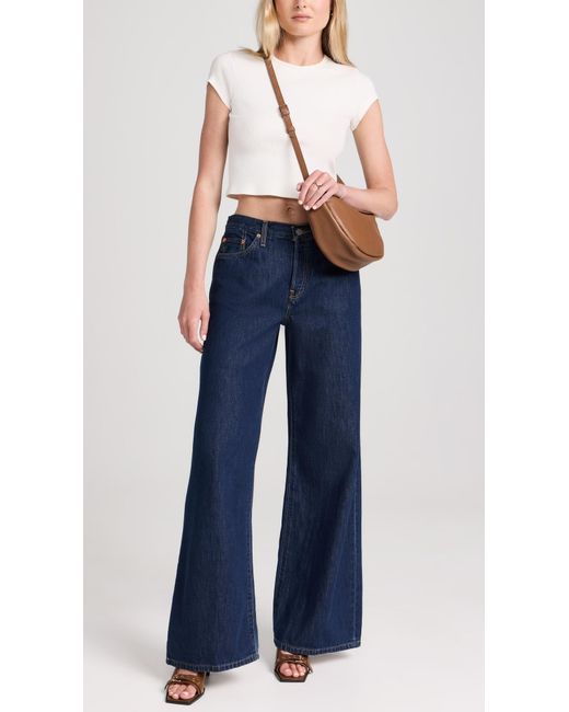 Re/done Blue Mid Rise Palazzo Jeans