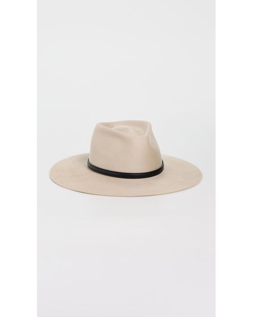 Janessa Leone White Beck Hat Structured Wool Fedora