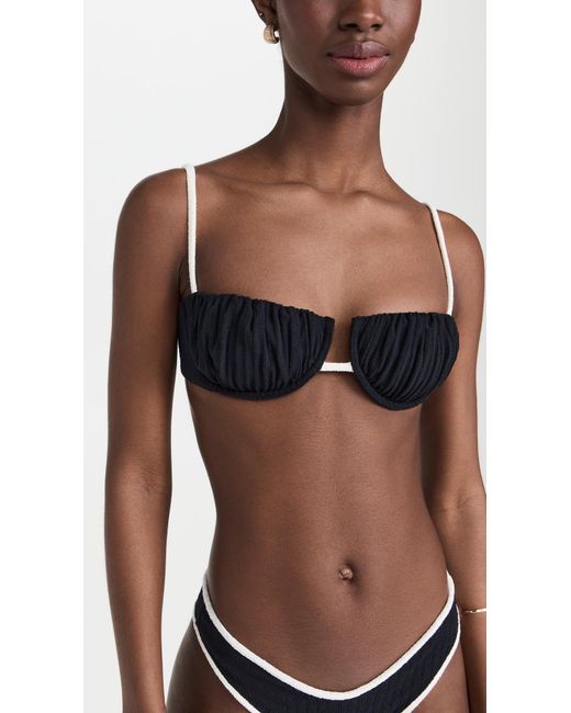 Montce Black X Olivia Culpo Petal Bikini Top