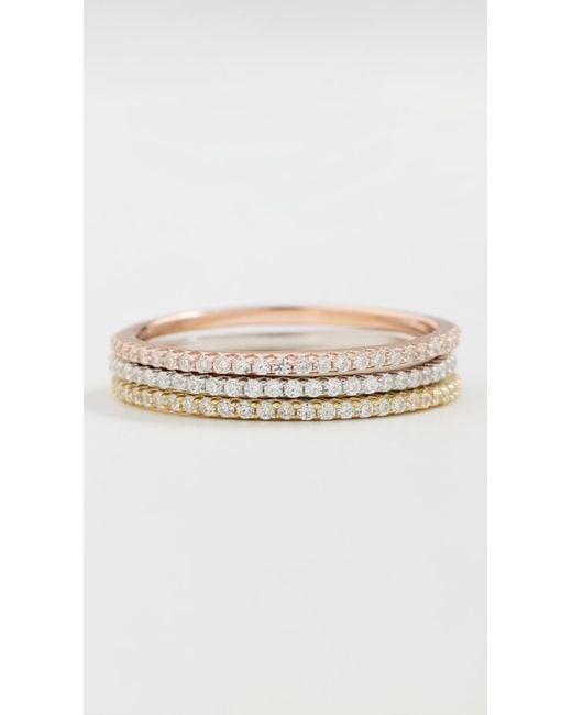 Shashi White Trinity Ring Set