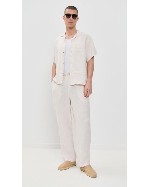 Bather White Pearl Linen Leisure Pants for men