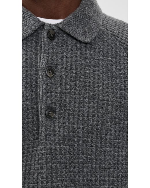 Closed Black Knitted Polo for men