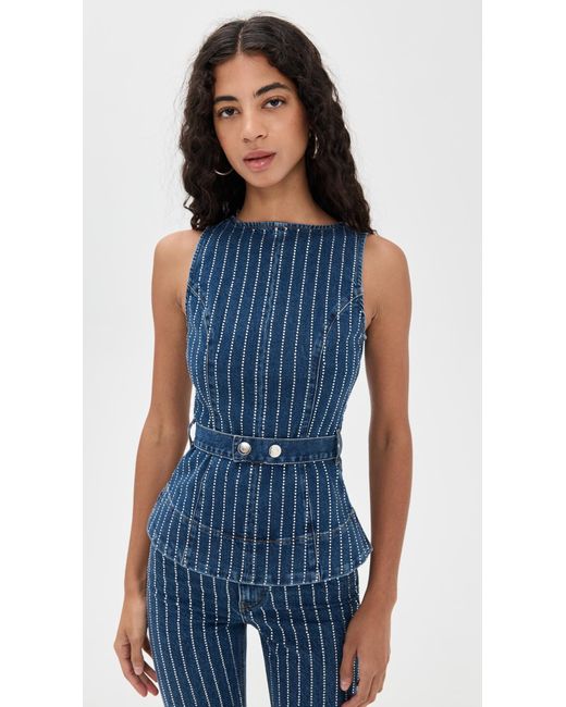 ALIGNE Blue Trish Diamante Top
