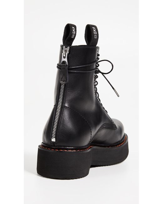 R13 Black Platform Combat Boots