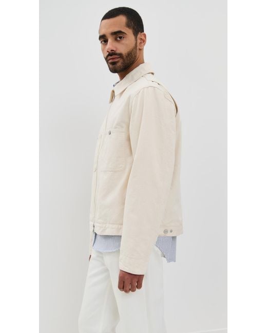 KNICKERBOCKER White Pacific Denim Zip Jacket for men