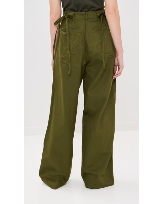 Cecilie Bahnsen Anita Denim Trousers in Green | Lyst