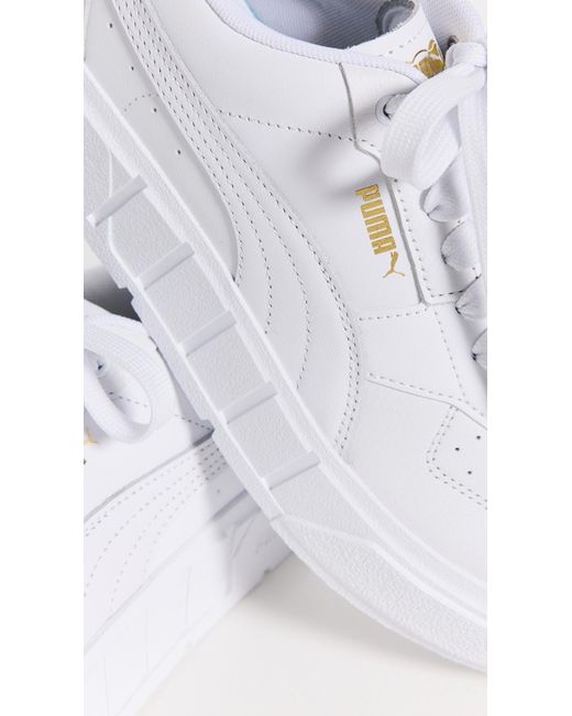 PUMA White Cali Court Leather Sneakers