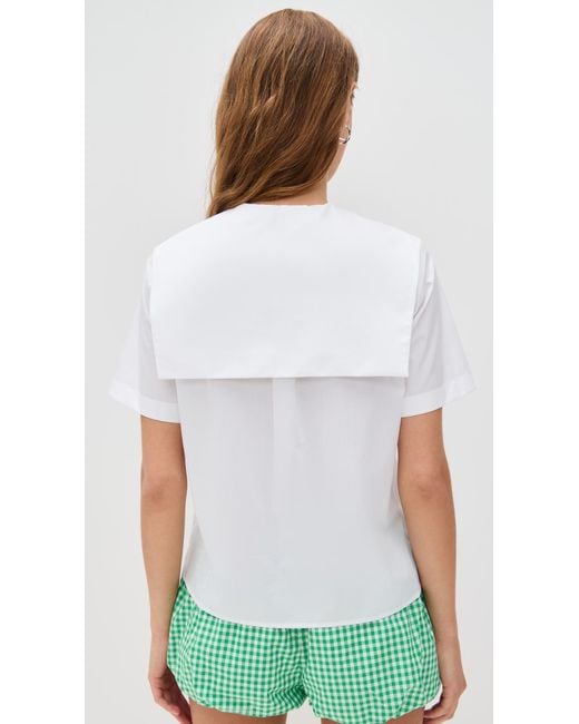 Sandy Liang White Drew Top