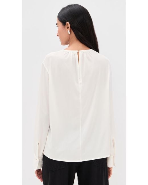 Vince White Soft Gathered Blouse