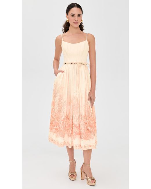 zimmermann tulle corset midi dress Zimmermann Tulle Corset Midi Dress In Pale Pink