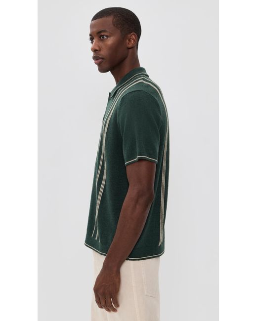 Marine Layer Green Barry Sweater Button Down for men