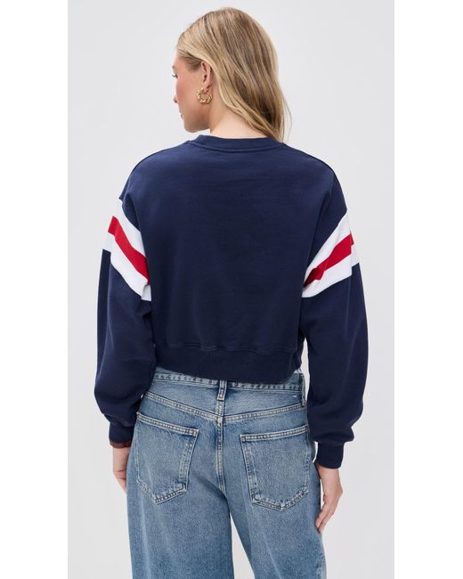 Sporty & Rich Blue Wellness Ivy Rugby Crewneck Sweatshirt